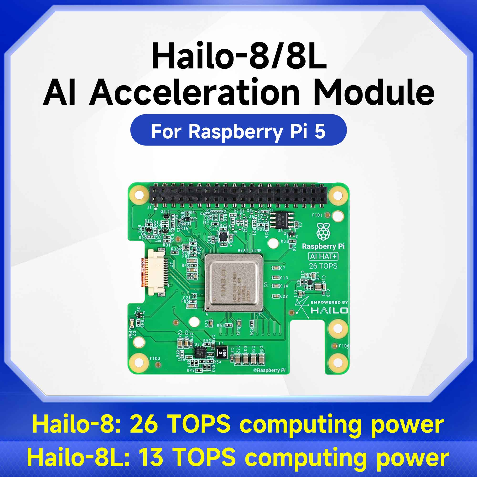 Raspberry Pi Ai Kit Hailo-8L - Hailo 8/8l AI 가속 모듈 13tops/26tops