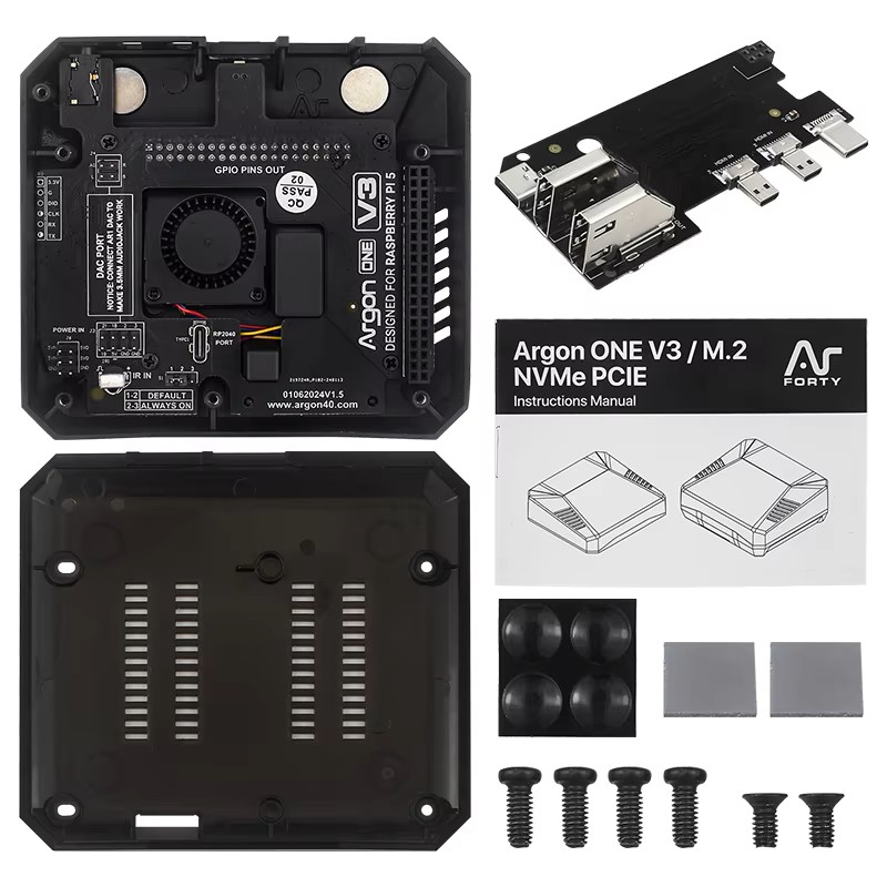 Argon One V3 M.2 Nvme Case - 아르곤 원 V3 메탈 케이스 라즈베리