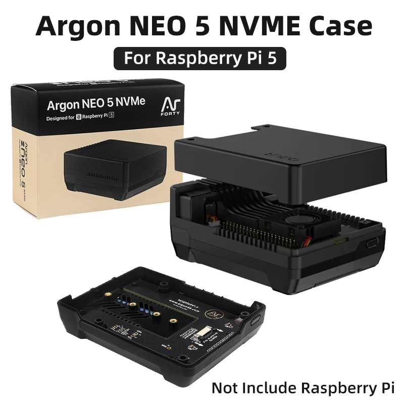 Argon One V3 M.2 Nvme Case - Pi5용 SSD로 활성 쿨러 PWM 팬